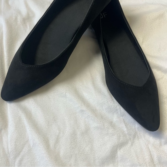 JustFab Pointed Toe Faux Vegan Suede Ballet Flats Slop On Shoes Size 11 - Picture 3 of 5